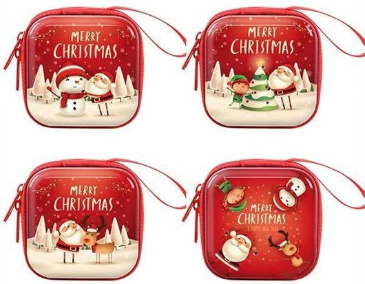 Χριστουγεννιάτικο Πορτοφολάκι για Κέρματα 7.5x7.5cm σε Διάφορα Σχέδια - Τυχαία Επιλογή Σχεδίου