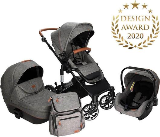 Καρότσι Μωρού Bebe Star 390T-186 για Νεογέννητο Γκρι