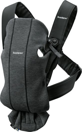 Μάρσιπος Babybjorn Mini 3D Jersey Charcoal Γκρι