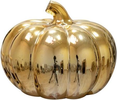 Επιτραπέζια Κολοκύθα Κεραμική 13cm Χρυσό