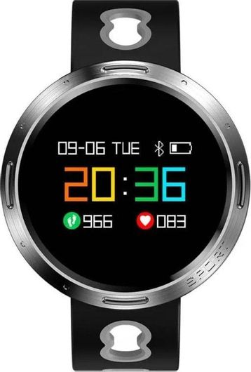 DAS.4 SL18 Stainless Steel 40mm Smartwatch με Παλμογράφο Μαύρο
