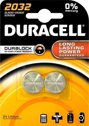 Duracell Long Lasting Power Μπαταρίες Λιθίου Ρολογιών CR2032 3V 2τμχ