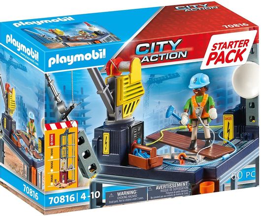 Playmobil City Action Εργοτάξιο με Ανυψωτικό Γερανό για 4+ Ετών #70816