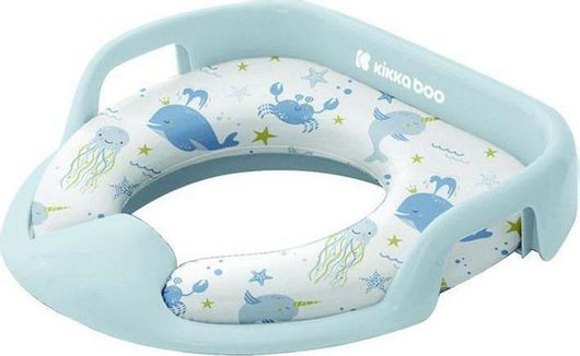 Παιδικό Κάθισμα Τουαλέτας Kikka Boo Εκπαιδευτικό με Λαβές 8.5x37x47.5cm Sea World Γαλάζιο