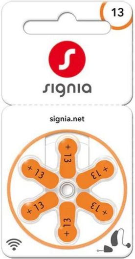 Signia Μπαταρίες Ακουστικών Βαρηκοΐας 13 6τμχ