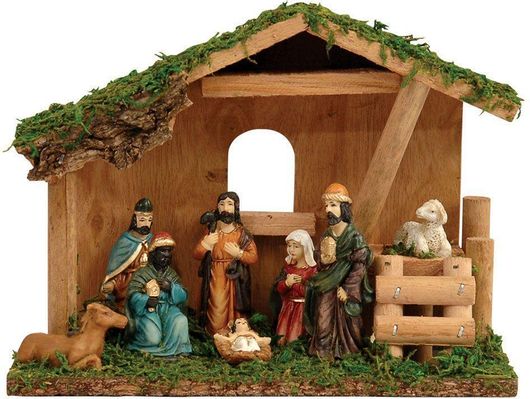 Χριστουγεννιάτικη Φάτνη Ξύλινη 20x8x15cm