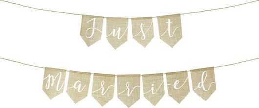 Σημαιάκια Γάμου Grl42008 Υφασμάτινα Just Married