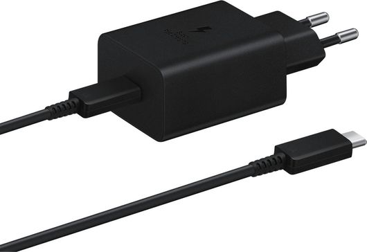 Samsung Φορτιστής με Θύρα USB-C & Καλώδιο USB-C 45W Power Delivery Μαύρος EP-T4510