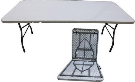 Τραπέζι Catering Blow ΕΟ179 Πτυσσόμενο Μεταλλικό/HDPE 180x74x74cm Λευκό