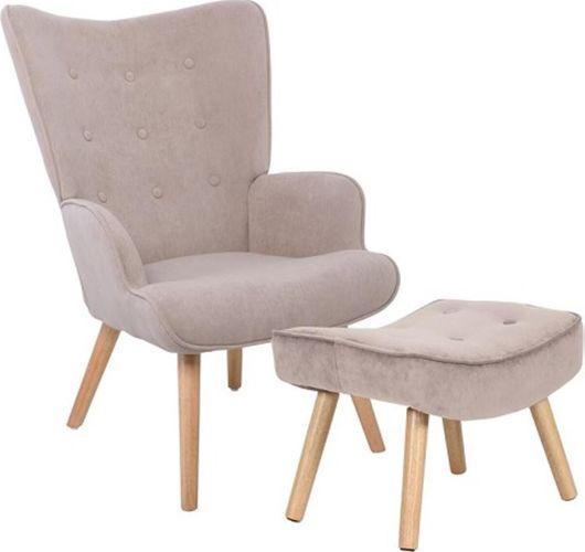 Πολυθρόνα με Υποπόδιο Alma Ε7141.2 69x76x97cm Ανοιχτό Καφέ