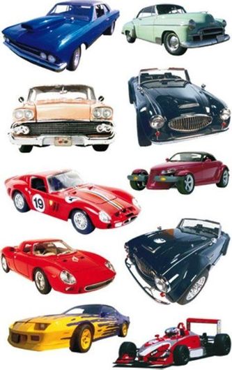 Αυτοκόλλητα Bsb Απλά Racing Cars με 5 Φύλλα