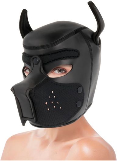 Μάσκα BDSM Darkness Bondage Neoprene Dog Hood With Removable Muzzle Medium Μαύρο