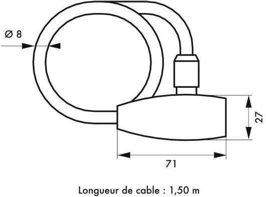 Σετ Αλυσίδες Ποδηλάτου Thirard 00333501 8mm x 1.5m με 2 Κλειδιά 3τμχ Κουλούρα Μαύρο