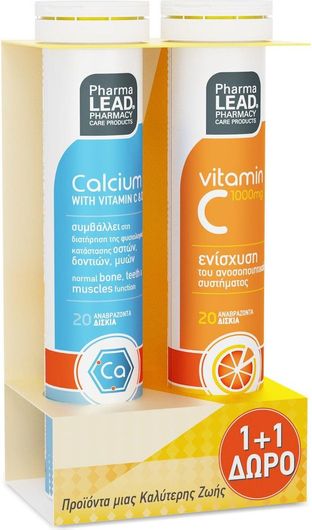 Pharmalead Calcium 20 Αναβράζοντα Δισκία & Vitamin C 1000mg 20 Αναβράζοντα Δισκία