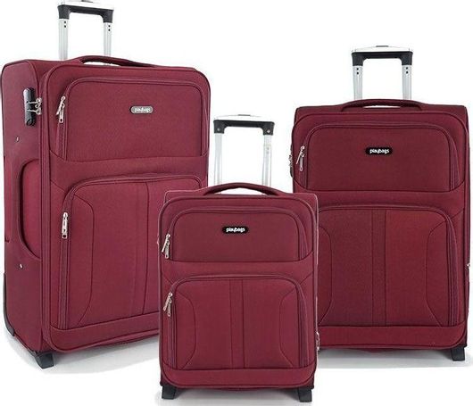 Βαλίτσα Ταξιδίου Playbags Μεγάλη Υφασμάτινη με 2 Ρόδες Μπορντό