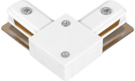 Σύνδεσμος Ράγας Φωτιστικού Eurolamp 145-55138 από Αλουμίνιο Γωνία 2 Καλωδίων για Σποτ Λευκό