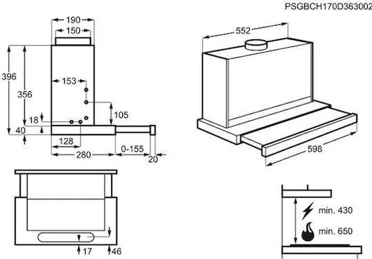 AEG DPE5660M Συρόμενος Απορροφητήρας 60cm Inox
