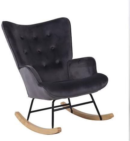 Πολυθρόνα ArteLibre Daria Βελούδινη 90x69x85cm Γκρι