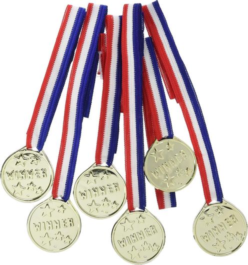 Χρυσά Μετάλλια Amscan 39239 Winner 6τμχ
