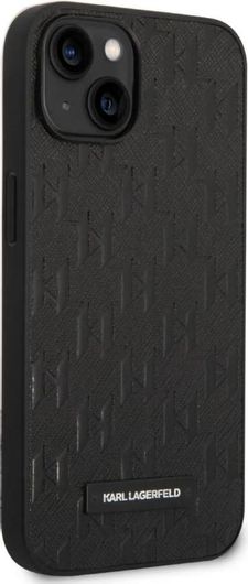 Karl Lagerfeld Saffiano Mono Metal Logo Back Cover Σιλικόνης Μαύρο iPhone 14
