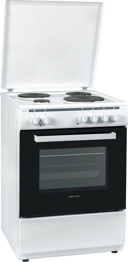 Κουζίνα United 65lt με Εμαγιέ Εστίες 60cm Λευκό