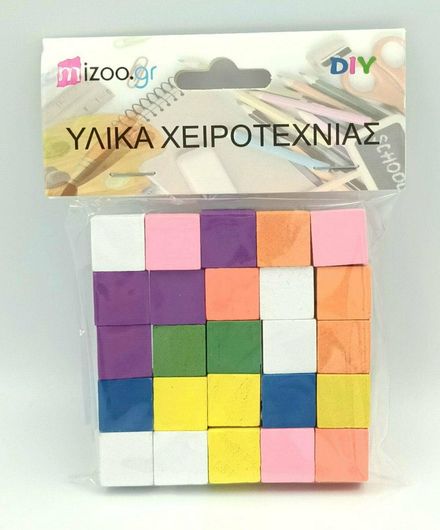 Ξύλινα Κυβάκια Χειροτεχνίας 25τμχ