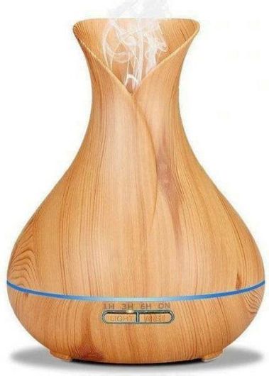 Συσκευή Αρωματοθεραπείας Led Υπερήχων 550ml Καφέ