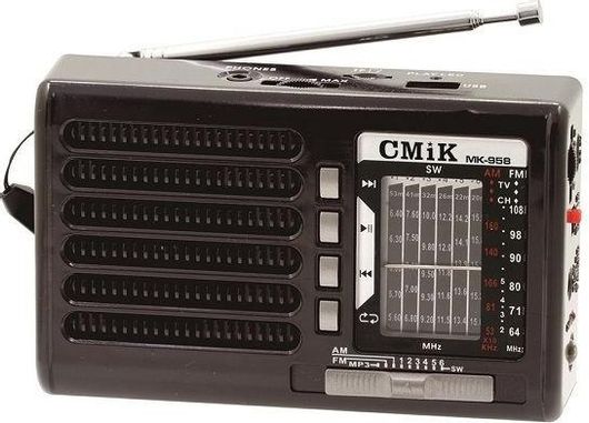 CMiK MK-958 Φορητό Ραδιόφωνο Επαναφορτιζόμενο με USB Μαύρο