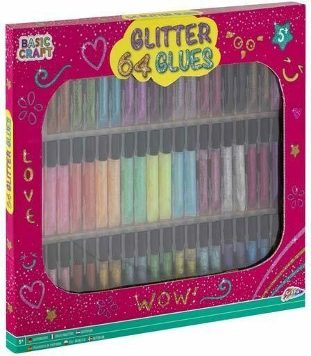 Σετ Χειροτεχνίας με 64 Glitter Κόλλες Grafix 10ml 64τμχ