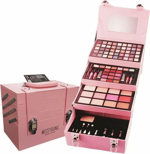 Βαλιτσάκι Μακιγιάζ Missyoung GM18013 Μεταλλικό 95τμχ Ροζ