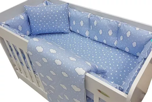 Σετ Προίκας Μωρού Beboulino Night 79018250170 Κούνιας 8τμχ Μπλε