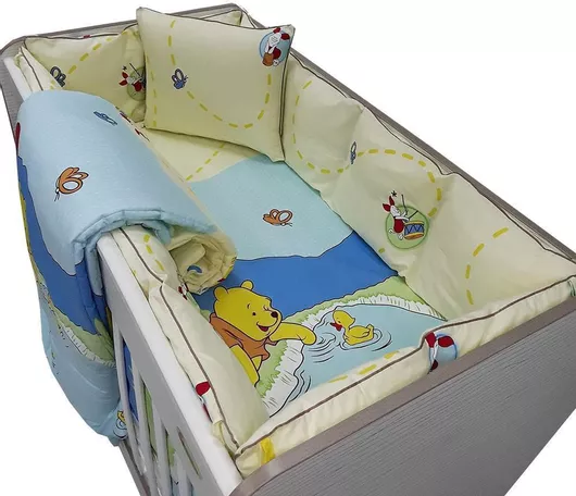 Σετ Προίκας Μωρού Beboulino Winnie 79018810070 Κούνιας 8τμχ Κίτρινο