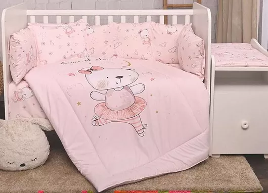 Σετ Προίκας Μωρού Lorelli 20800145101 Κούνιας 4τμχ Ροζ