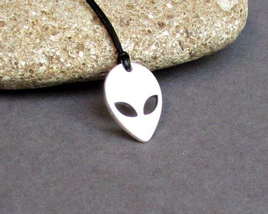 Ανδρικό Κολιέ Hillas Jewels 487 Alien από Ψευδάργυρο με Κορδόνι Μαύρο