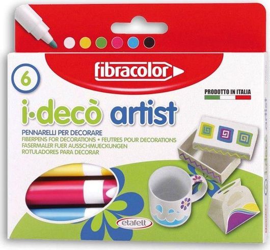 Μαρκαδόροι Ζωγραφικής Fibracolor I-Deco Artist  6τμχ Πολύχρωμο