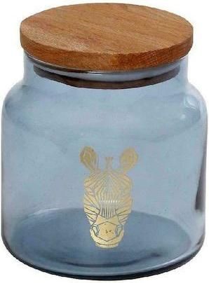 Βάζο Γενικής Χρήσης Espiel Jungle Zebra RAB627 με Καπάκι Γυάλινο 635ml Μπλε