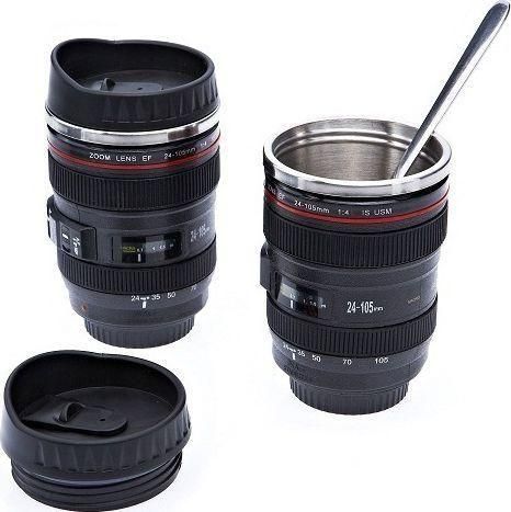 Κούπα Ef σε Σχήμα Φακού Φωτογραφικής Μηχανής με Ανοξείδωτο Εσωτερικό 24-105mm 400ml