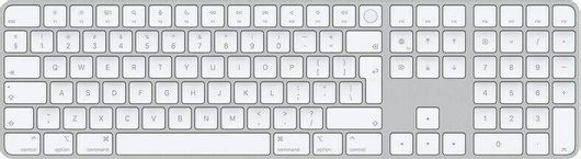 Apple Magic Keyboard With Numeric Keypad Ασύρματο Bluetooth Πληκτρολόγιο Ελληνικό Ασημί