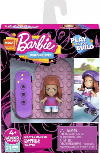 Τουβλάκια Mega Bloks Barbie Αθλήτρια Skateboard 25τμχ για 4+ Ετών