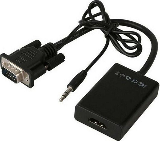 Αντάπτορας Μετατροπέας Andowl 3.5mm / VGA male σε HDMI female