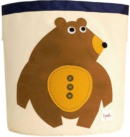 Παιδικό Κουτί Αποθήκευσης 3 Sprouts Bear Υφασμάτινο 43x43x45cm Καφέ