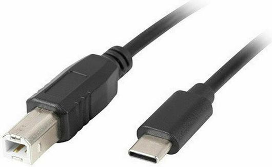 Lanberg Regular USB 2.0 Cable USB-C male - USB-B male Μαύρο 1.8m CA-USBA-13CC-0018-BK