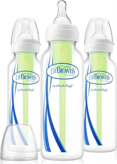 Σετ Μπιμπερό Dr. Brown's Πλαστικό Options+ Narrow Neck Κατά των Κολικών με Θηλή Σιλικόνης 250ml 3τμχ για 0+ Μηνών