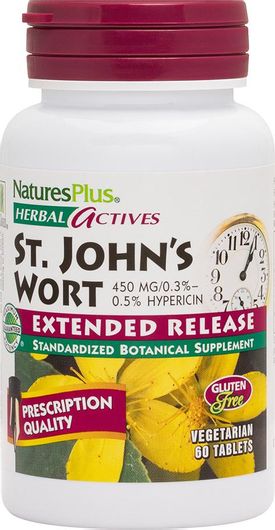 Nature's Plus Herbal Actives St. John's Wort Extended Release 450mg 60 Ταμπλέτες