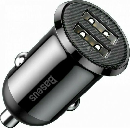 Φορτιστής Αυτοκινήτου Baseus Grain Pro 4.8A με Θύρες: 2xUSB Μαύρο