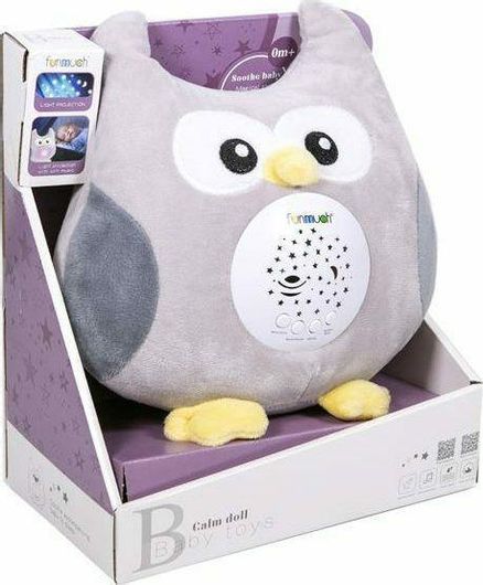 Βρεφικό Παιχνίδι Δραστηριοτήτων Λούτρινο Κουκουβάγια με Ήχο & Φως με Φως για 0+ Μηνών