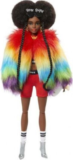Κούκλα Barbie Mattel Extra Rainbow Coat για 3+ Ετών