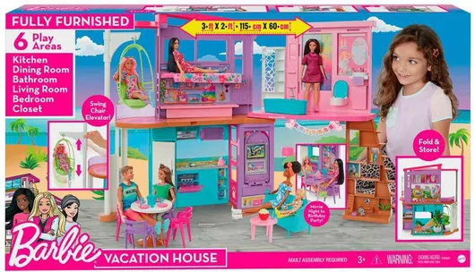 Κουκλόσπιτο Mattel Barbie Vacation House Πλαστικό 41x15.5x72cm για 3+ Ετών