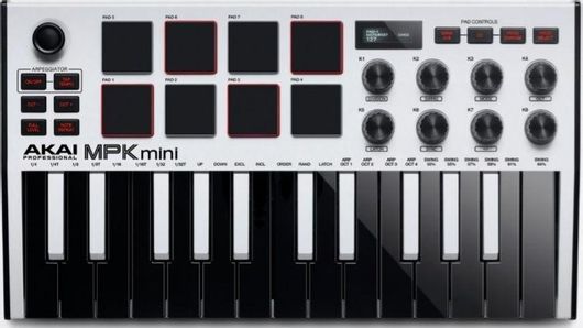 Midi Keyboard Akai Mini MPK MK3 με 25 Πλήκτρα Λευκό