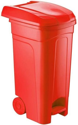 Κάδος Απορριμμάτων Viosarp Πλαστικός Τροχήλατος με Πεντάλ 80lt Πορτοκαλί